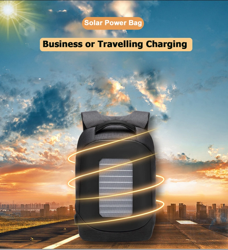 Laptop Bags Solar Panel Charger USB Charging Port Water Resistant Anti-Theft Solar Backpack Water Proof Travel Bag Laptop Solar Power Backpack