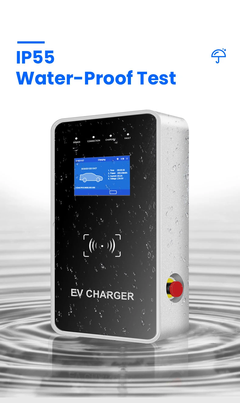 Wallbox AC EV Charger 22kw AC Fast Charging Station Type2 Level 1 IP55 32A 380VAC