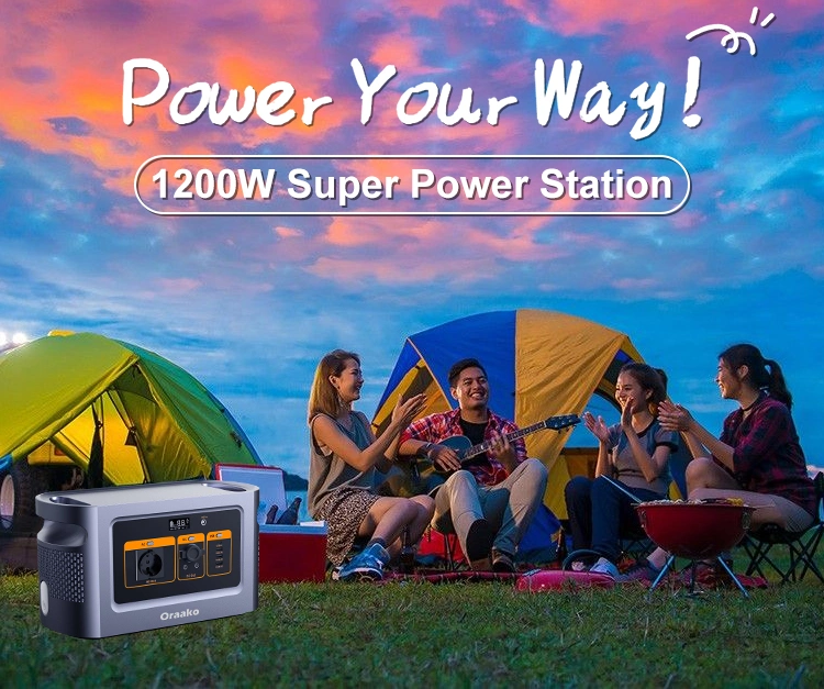 1200W Solar Station Ternary Lithium Battery Outdoor Camping Backup Solar Portable Power Station for Outdoor Camping