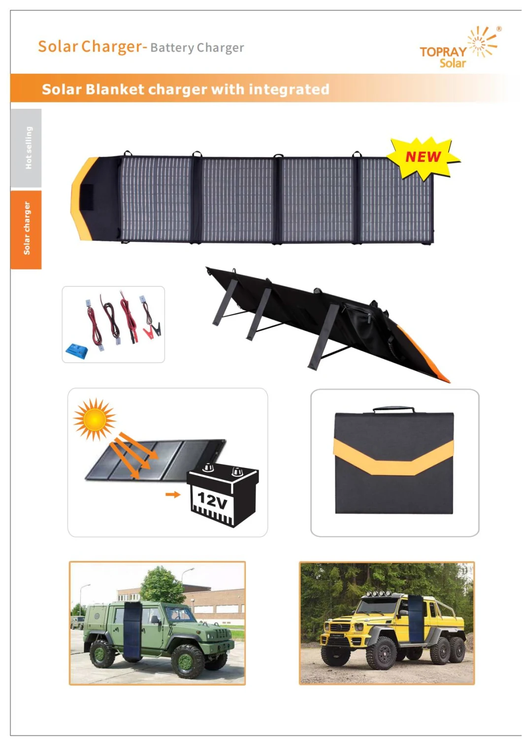 Topray Solar 200W Portable Solar Panel Kit with Adjustable Foot Pedal, Solar Cell Foldable 3-in-1 Output Cords Solar Panel Charger for Homes Outdoor