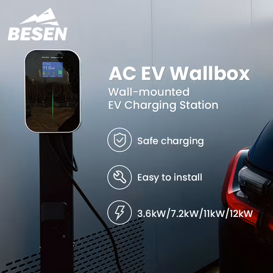 Borne de recharge pour voiture électrique Evse 11kw Wallbox avec prise de type 2